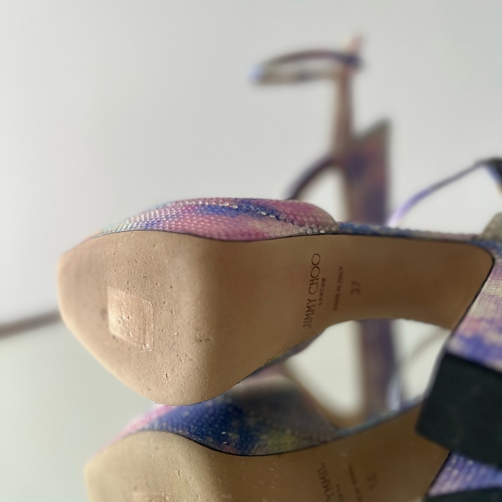 Jimmy Choo Sacaria Multicolor Crystal Platform Heels - Picture 15 of 16